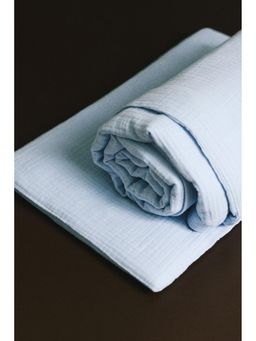H&M - Blue Muslin Cot Duvet Cover Set