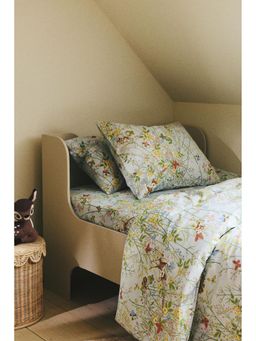 H&M - Blue Patterned Cotton Single Duvet Cover Set