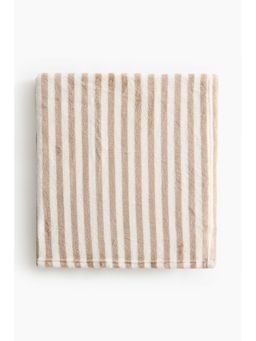 H&M - Beige Striped Fleece Blanket