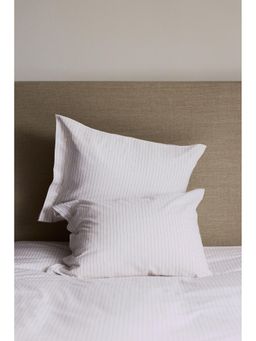 H&M - White Pinstriped Single Duvet Cover Set