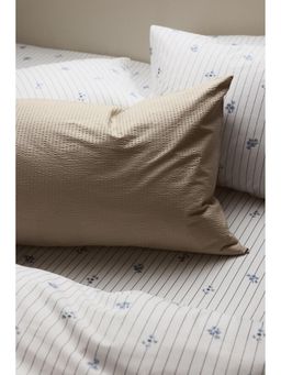 H&M - Beige Cotton Seersucker Pillowcase