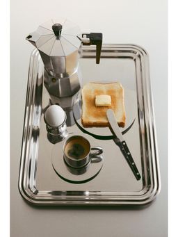 H&M - Silver Stainless Steel Espresso Cup And Saucer