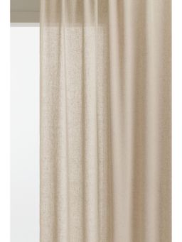 H&M - Beige 1-Pack Wide Linen-Blend Curtain Length