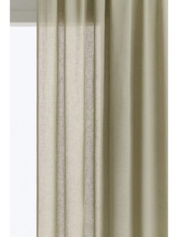 H&M - Green 1-Pack Long And Wide Linen-Blend Curtain Length