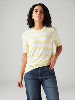 Levi's - Womens Striped Regular Fit T-Shirt -Yellow