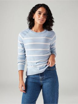 Levi's - Womens Striped Regular Fit T-Shirt -Blue