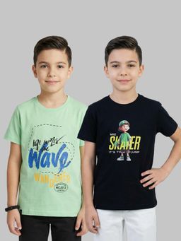 Monte Carlo - Boys Regular Fit Printed Half Sleeve T-shirt (Pack of 2)