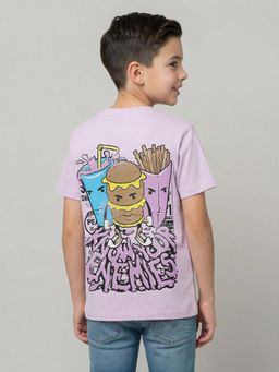 Monte Carlo - Boys Regular Fit Round Neck Half Sleeve T-shirt - Lavender