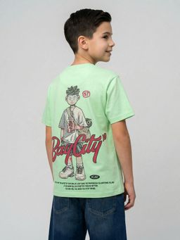 Monte Carlo - Boys Regular Fit Round Neck Half Sleeve T-shirt -Green