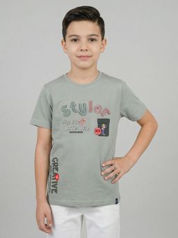 Monte Carlo - Boys Regular Fit Half Sleeve Round Neck T-shirt - Grey