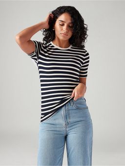 Levi's - Womens Striped Slim Fit T-shirt -Navy Blue