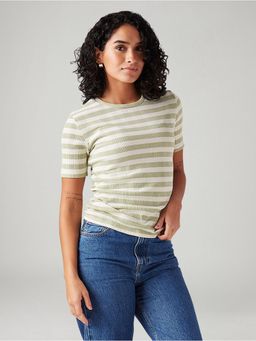 Levi's - Womens Striped Slim Fit T-shirt -Green