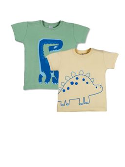Blumbuds - Boys Dino Graphic Cotton T-shirt - Multi Color