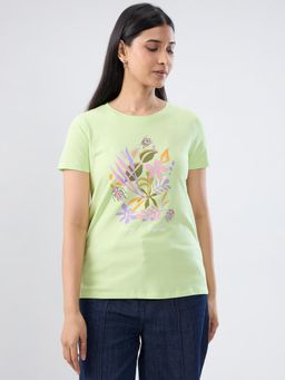 Spykar - Green Graphic Regular Fit T-shirt
