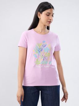 Spykar - Purple Graphic Regular Fit T-shirt