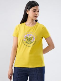 Spykar - Yellow Graphic Regular Fit T-shirt