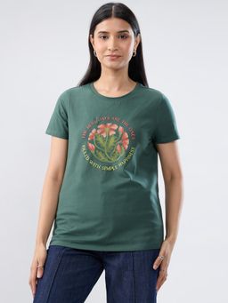 Spykar - Green Graphic Regular Fit T-shirt
