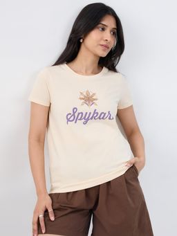 Spykar - Beige Graphic Regular Fit T-shirt