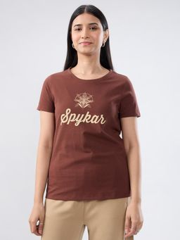 Spykar - Brown Graphic Regular Fit T-shirt