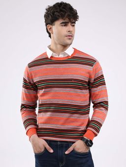 Monte Carlo - Luxuria Men's Round Neck Full Sleeve Sweatshirt - Orange