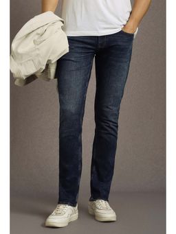 Louis Philippe - Men Navy Blue Light Straight Fit Jeans