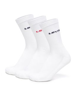 Levi's - LS101 Mens Cotton Stretch Crew Length Half Terry Socks - White (Pack of 3)