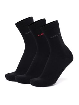 Levi's - LS102 Mens Cotton Stretch Crew Length Half Terry Socks - Black (Pack of 3)