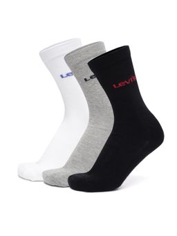 Levi's - LS103 Mens Cotton Stretch Crew Length Half Terry Socks - Multi-Color (Pack of 3)