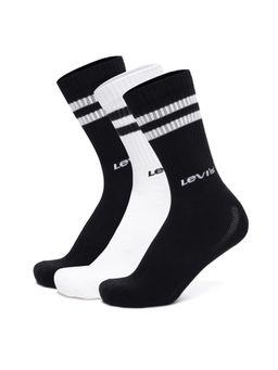 Levi's - LS104 Mens Cotton Stretch Crew Length Half Terry Ribbed Socks - Multi-Color (Pack of 3)
