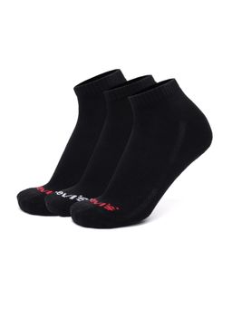 Levi's - LS301 Mens Compact Cotton Stretch Low Cut Half Terry Socks - Black (Pack of 3)