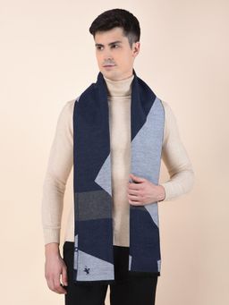 Cantabil - Men Navy Blue Winter Warm Casual Muffler