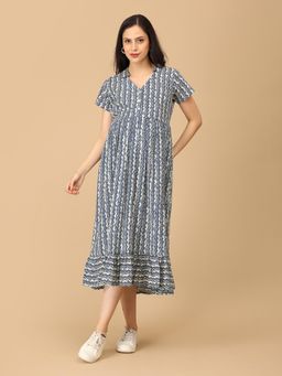 The Mom Store - Bluetopia Maternity & Nursing Dress