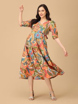 The Mom Store - Color Drip Maternity & Nursing Wrap Dress