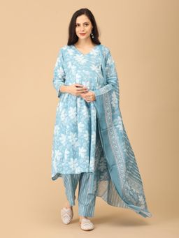 The Mom Store - Faded Fine Maternity & Nursing Kurta & Pant With Dupatta