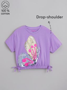 Hopscotch - Pure Cotton Sequinned Crop Top