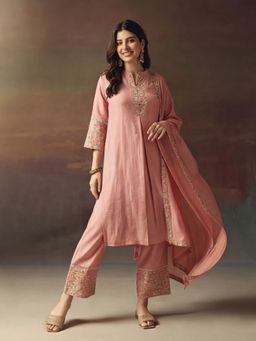 Jaipur Kurti - Women Peach Kurta Pant and Dupatta