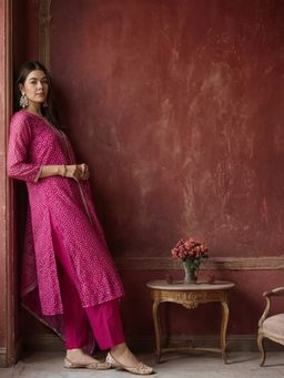 Jaipur Kurti - Women Pink Kurta Pant and Dupatta