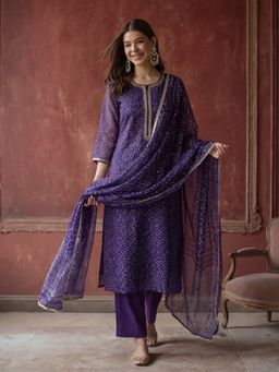 Jaipur Kurti - Women Purple Kurta Pant and Dupatta