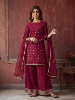 Jaipur Kurti - Women Pink Kurta Palazzo and Dupatta