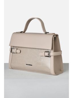 Van Heusen - Women Beige Textured Casual Satchel Bag