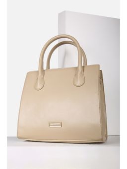Van Heusen - Women Beige Solid Casual Handbag