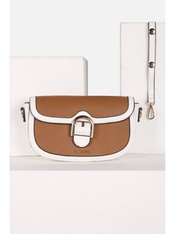 Van Heusen - Women Brown Colorblock Casual Handbag