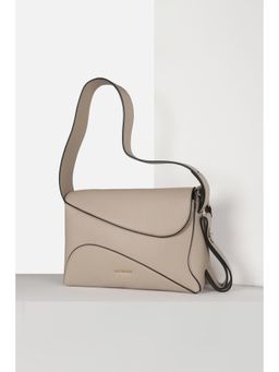 Van Heusen - Women Beige Solid Casual Shoulder Bag