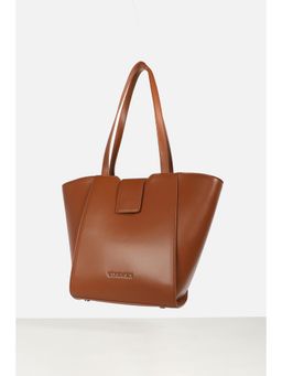 Van Heusen - Women Brown Solid Formal Tote Bag
