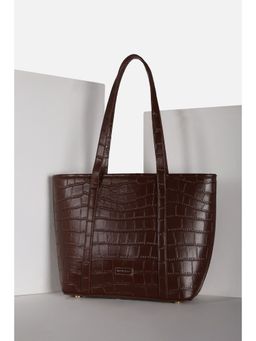 Van Heusen - Women Brown Textured Formal Tote Bag