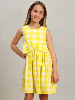 VERO MODA - Yellow Checks Flared Dress