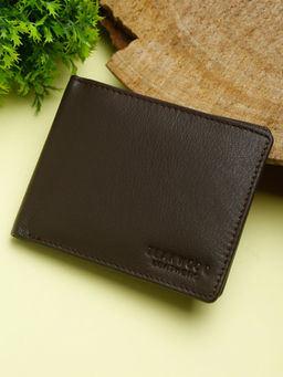 Teakwood - Leathers Men Brown Solid Two Fold RFID Protected Leather Wallet