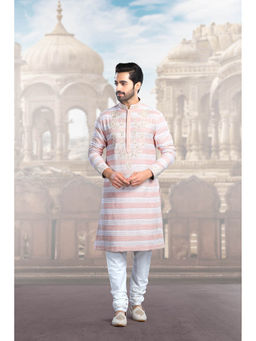CHAR CHAAND - Pink Thread Embroidered Kurta