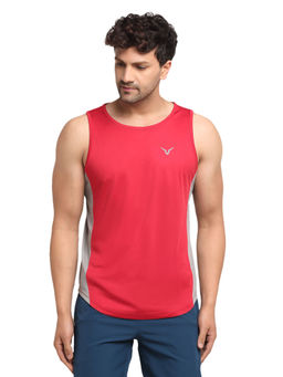 INVINCIBLE - Creme Red Mens Contrast Vest