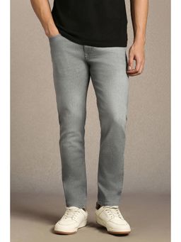 Louis Philippe - Men Grey Cotton Blend Mid Waist Jeans